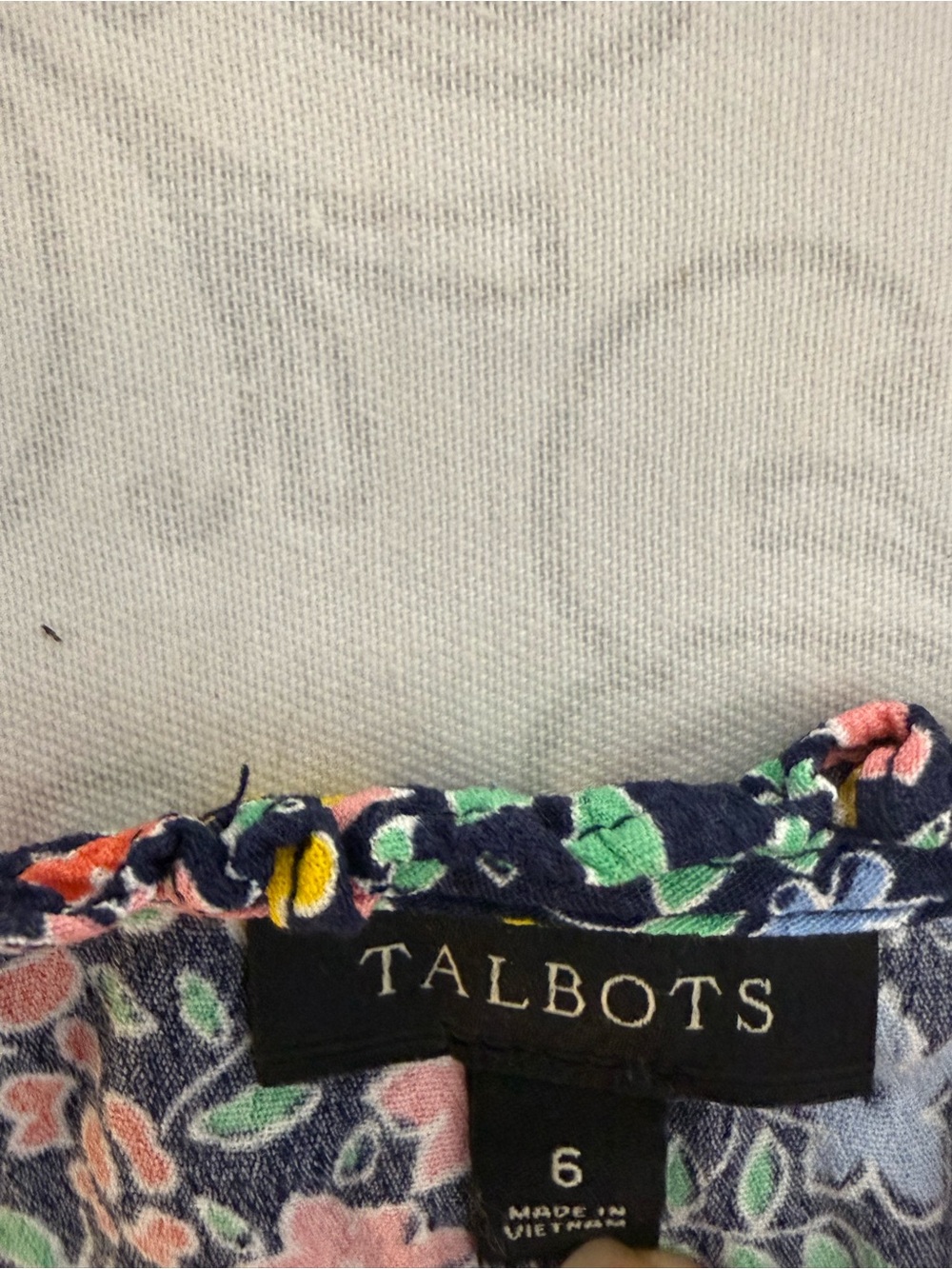 Talbots Gathered Tie Neck Floral Midi Dress Size 6 - Picture 7 of 13